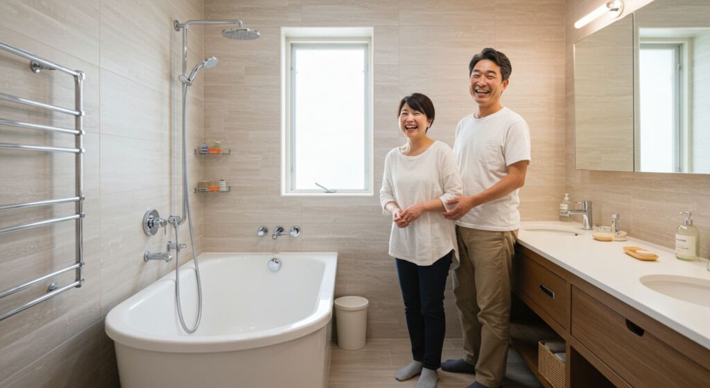 お風呂リフォームをして喜ぶ50代夫婦